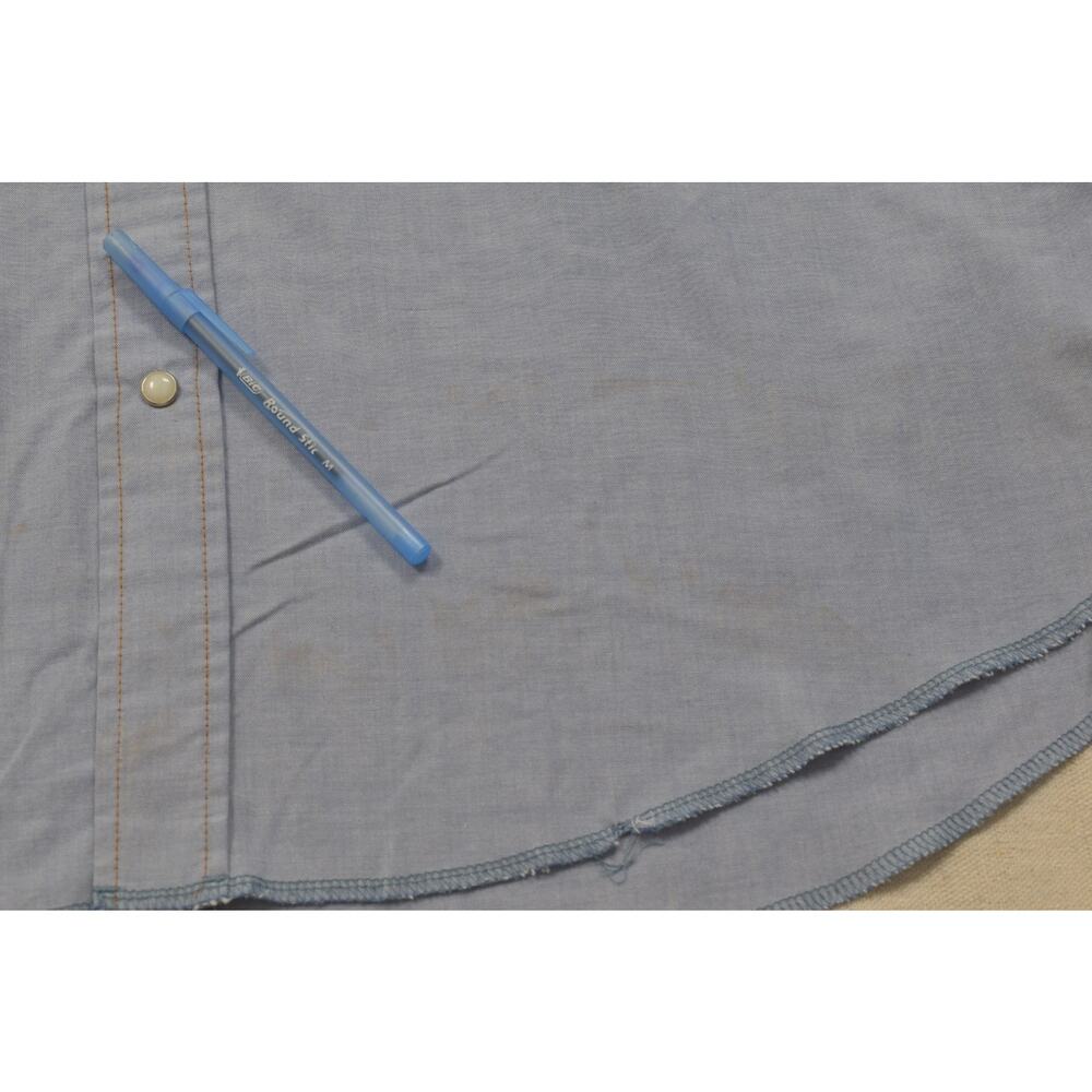 Wrangler Men's 18.5 x 38 Blue Long Sleeve Western Pearl Snap Shirt 70130MW Tall - Picture 5 of 8